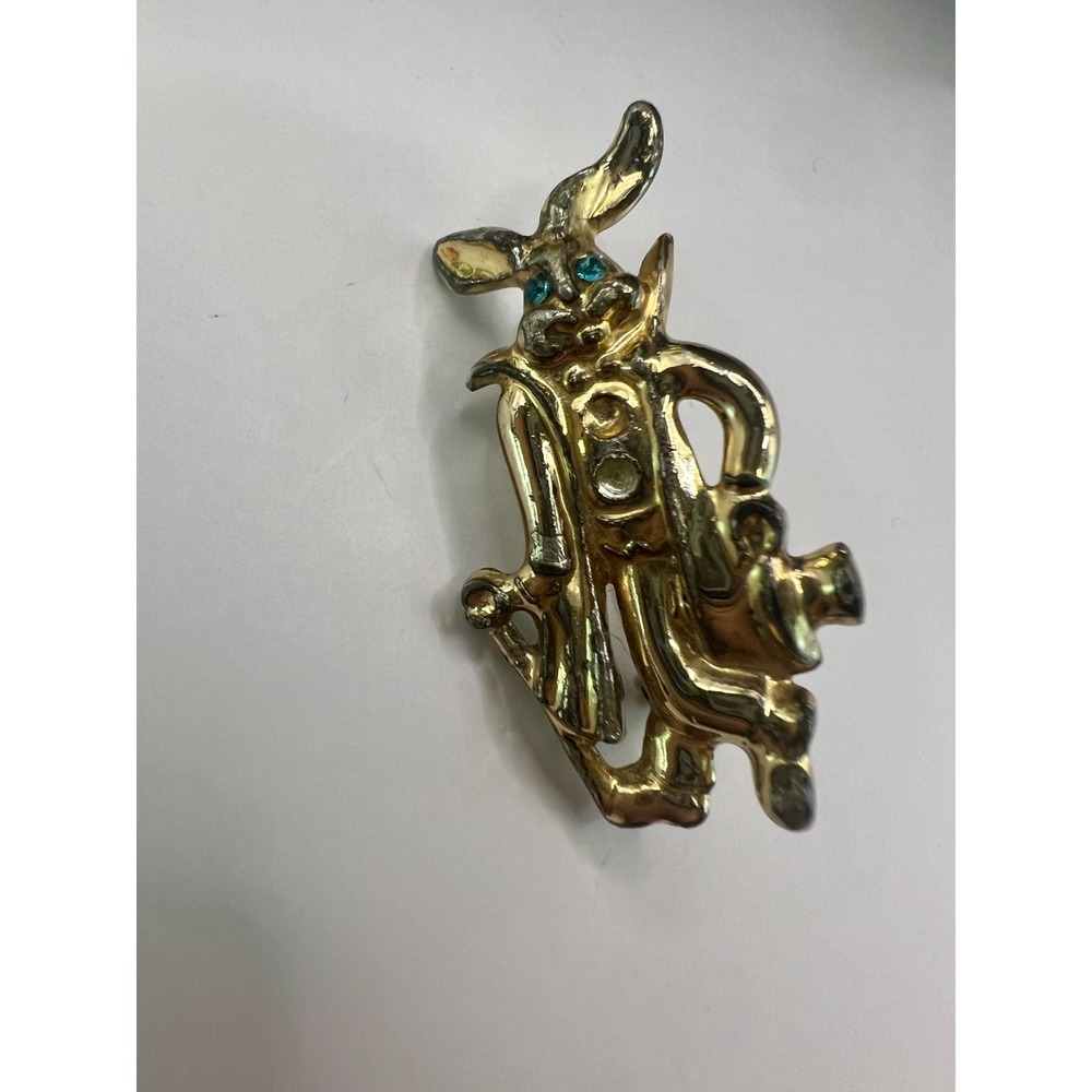 Vintage Anthropomorphic Rabbit Brooch Bunny Pin Figural Storybook‎ Jewelry Novel